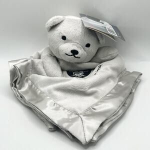 Baby Fanatic Raiders NFL Teddy Bear Baby Security Blanket Lovey w/ Satin Grey